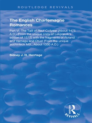 cover image of The English Charlemagne Romances
